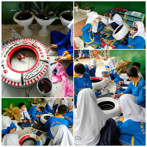 Read more about the article Kegiatan Melukis Ban dalam Rangka Memperingati Hari Pahlawan